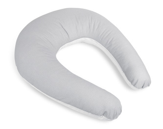 Kojicí polštář s povlakem na zip - kostička - šedá, bílá - po obvodu 180 cm Kojicí polštář s povlakem na zip - kostička - šedá, bílá - po obvodu 180 cm