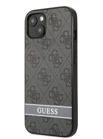 Guess PU 4G Stripe Zadní Kryt pro iPhone 13 Grey