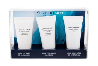 Shiseido MEN čisticí pěna 30 ml + čisticí peeling 30 ml + hydratační gel 30 ml