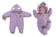 Pletená kombinéza/overal LUX STAR s kožíškem - dvouvrstvá, fialová, vel. 74; 74 (6-9m)