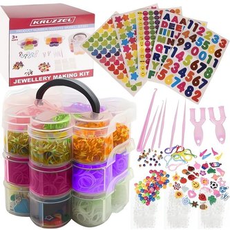 Kruzzel 22772 Sada na výrobu náramků 3000 ks + příslušenství