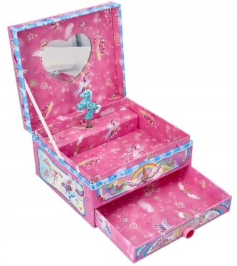 Hrací skříňka s šuplíkem Jednorožec, Adam Toys, růžová