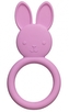 Silikonové kousátko Zajíček - růžové, 13,5 x 6,5 cm