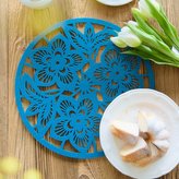 Prostírání | LEAL | plstěné - filcové modrá | 33 cm | 884509 Homla