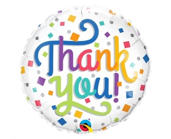 Foliový balonek konfety - Thank you 45 cm
