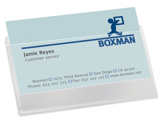 3L Office samolepicí kapsa na vizitky, 95 x 60 mm, otevřená delší str., 100 ks