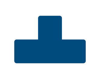 tarifold podlahové samolepicí značení - tvar T, 15 x 5 cm, modré, 10 ks