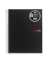 Miquelrius poznámkový blok Basic NB-8, A4, 70 g, PP, 200 listů, linka, černý
