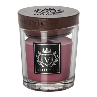 Svíčka oválná váza Vellutier, Bourbon a švestka, 90g