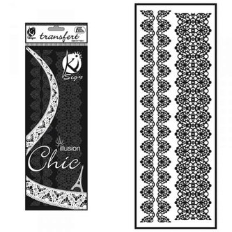 Samolepka na textil sametová, zažehlovací,motiv RUBANS DENTELLE2-krajkový lem 2