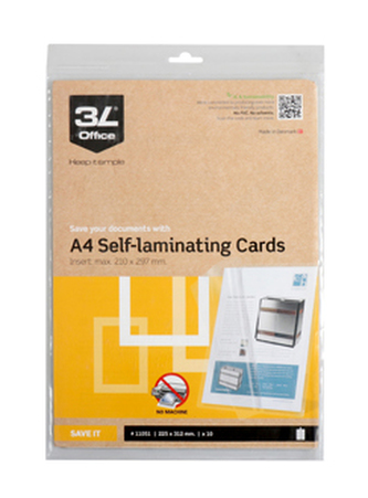 3L Office samolaminovací karta A4, 225 x 312 mm, 10 ks
