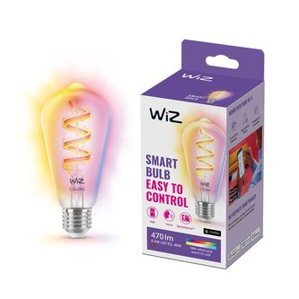 PHILIPS WiZ Wi-Fi BLE ST64 E27 6,3 W - barevná žárovka, nastavitelná teplota, stmívatelná