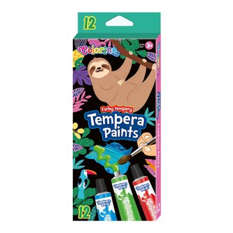Colorino temperové barvy- Wildkid, tuba, 12 ml, 12 barev
