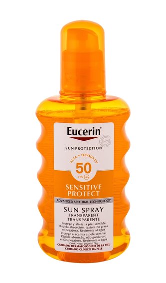 Eucerin Sun Sensitive Protect Opalovací přípravek na tělo Sun Spray Transparent 200 ml SPF50 unisex