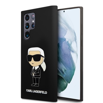 Karl Lagerfeld Liquid Silicone Ikonik NFT Zadní Kryt pro Samsung Galaxy S24 Ultra Black