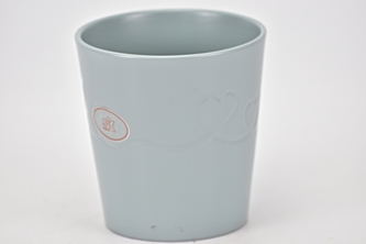 Keramický květináč Endless Love 13 cm mátově šedý II. jakost
