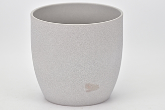 Keramický květináč Basel matný 16 cm světle šedý efekt kámen II. jakost