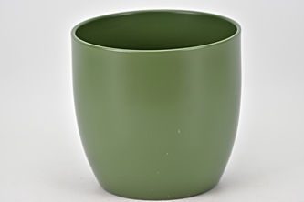 Keramický květináč Basel matný 16 cm mechově zelený II. jakost