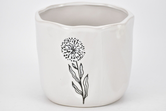 Porcelánový květináč bílý Taraxacum 13x15 cm II. jakost