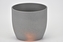 Keramický květináč Basel matný 13 cm tmavě šedý efekt kámen II. jakost