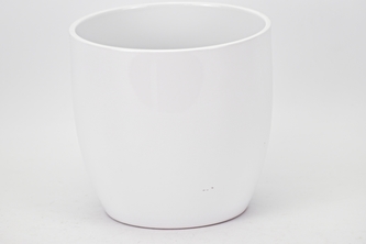 Keramický květináč Basel lesklý 16 cm bílý II. jakost