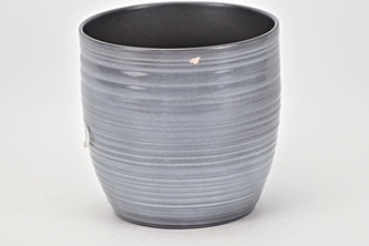 Keramický květináč Bergamo lesklý 16 cm světle šedý II. jakost