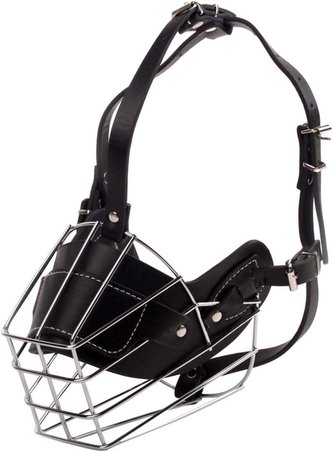 Náhubek kovový pro psa SA - černá/kov L Náhubek kovový pro psa SA - černá/kov L