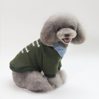 Bavlněná mikina pro psa s nápisem - Zelená XL