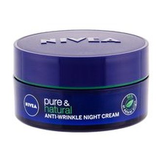 Nivea Pure & Natural Noční pleťový krém Anti-Wrinkle 50 ml pro ženy