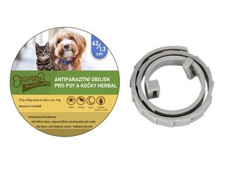 Antiparazitní obojek pro psy a kočky Herbal  62/1,3cm Šedá Antiparazitní obojek pro psy a kočky Herbal  62/1,3cm Šedá