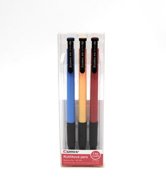 Kuličkové pero Economy 0,7mm, BP102R (sada 3ks)