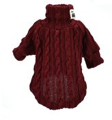 Svetr/rolák s rukávem pro psa Spring - Vínová L