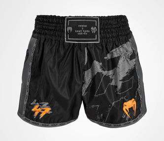 Thajské šortky Venum S47 černo/oranžová S