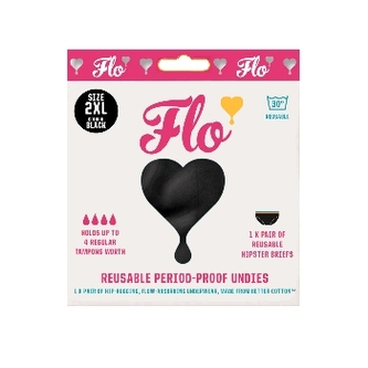 FLO Menstruační kalhotky černé 3XL