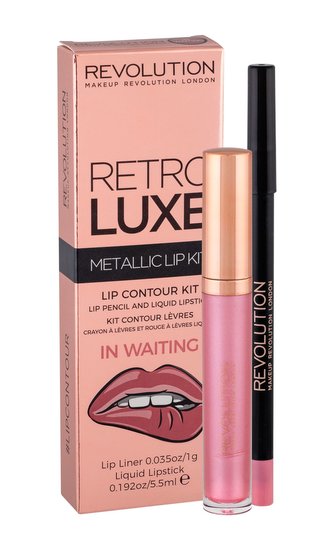 Makeup Revolution London Retro Luxe tekutá rtěnka 5,5 ml + konturovací tužka na rty 1 g