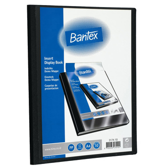 Bantex, Katalogová kniha s přední kapsou, 10 kapes, PP, A4, černá