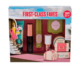 Benefit Roller Lash řasenka 3 g + podkladová báze 7,5 ml + denní krém 8,9 g + tvářenka a lesk na rty 4 ml + pudr 3 g + tvářenka 5 ml