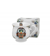 Porcelánový hrnek buclák Owl Etno 500 ml v dárkové krabičce