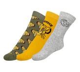 Ponožky dětské  Lví král - sada 3 páry - khaki, šedá, žlutá - 31-34
