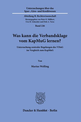 Was kann die Verbandsklage vom KapMuG lernen?