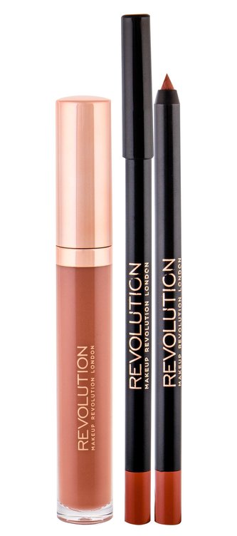 Makeup Revolution London Retro Luxe lesk na rty 5,5 ml + konturovací tužka na rty 1 g
