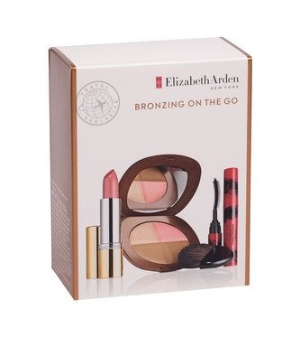 Elizabeth Arden FourEver Bronze rozjasňující bronzer 15 g + řasenka Grand Entrance 2,5 ml 01 Stunning Black + rtěnka 3,5 g Pink Pucker