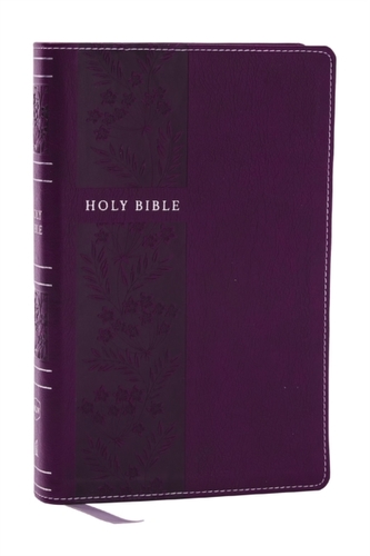 NKJV Personal Size Large Print Bible with 43,000 Cross References, Purple Leathersoft, Red Letter, Comfort Print (Thumb
