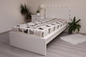 JERRY FABRICS Prostěradlo mikroplyš Kočky  Polyester, 90/200 cm