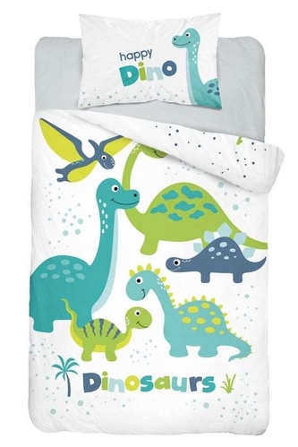 DETEXPOL Bambusové povlečení do postýlky Dinosaurus green  Bavlna, Bambus, 100/135, 40/60 cm