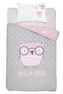 DETEXPOL Povlečení do postýlky Moudrá Sova pink  Bavlna, 100/135, 40/60 cm