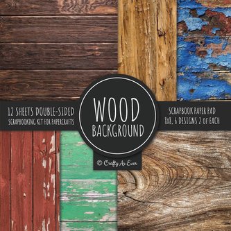 Wood Background Scrapbook Paper Pad 8x8 Scrapbooking Kit for Papercrafts, Cardmaking, DIY Crafts, Rustic Texture Design, Multico