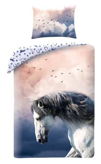 HALANTEX Povlečení Kůň sky  Bavlna, 140/200, 70/90 cm