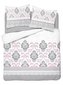 DETEXPOL Francouzské povlečení Ornamenty šedorůžová  Bavlna, 220/200, 2x70/80 cm