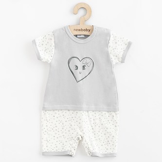 Kojenecký letní bavlněný overal New Baby Srdíčka - velikost 68 (4-6m)
